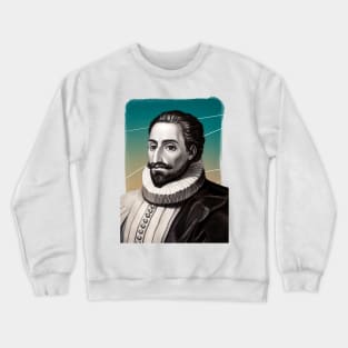 Spanish writer Miguel de Cervantes illustration Crewneck Sweatshirt